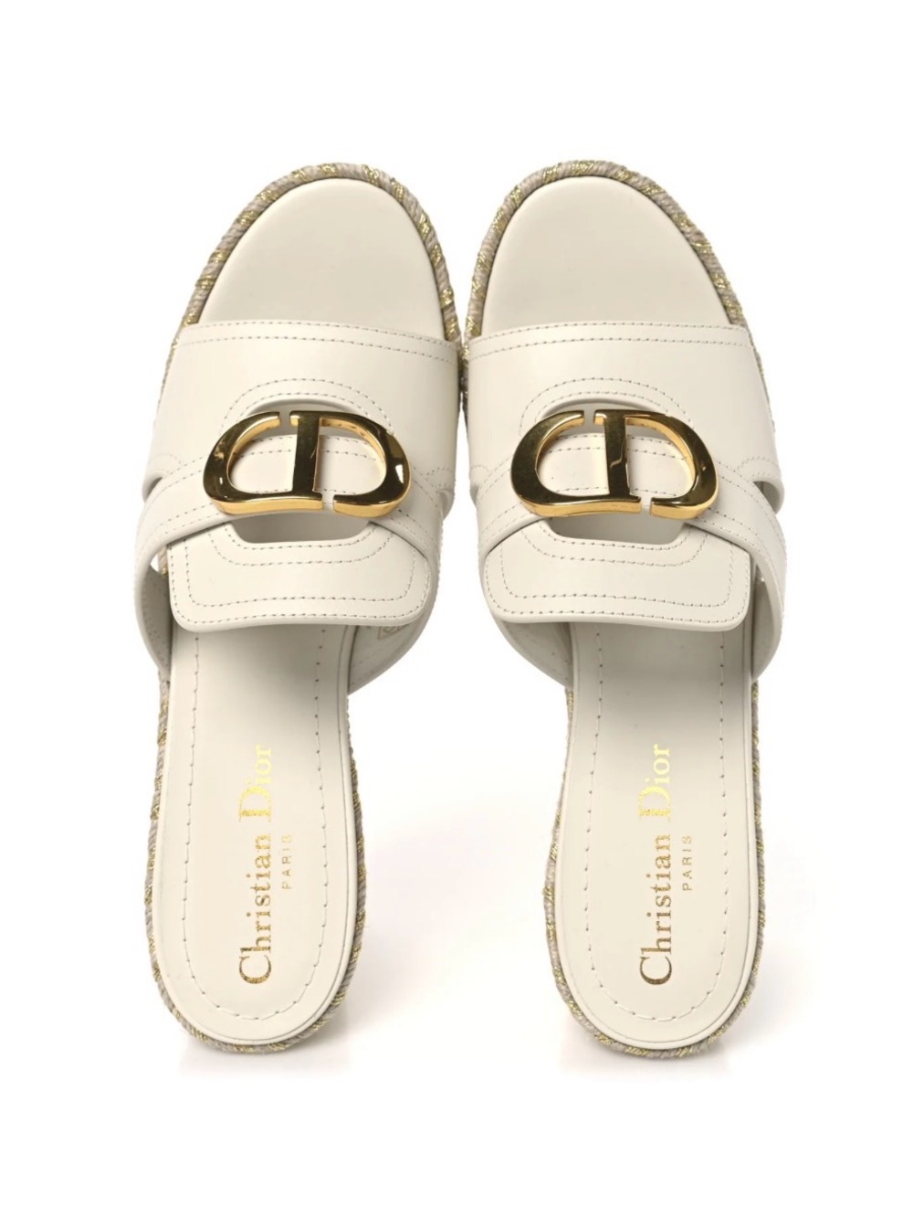 Christian Dior 30 Montage Wedge Off-White NIB sz 41.5